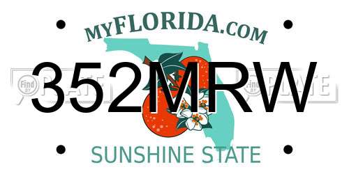 352MRW Florida License Plate