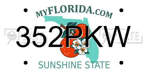 352PKW Florida License Plate