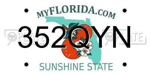 352QYN Florida License Plate