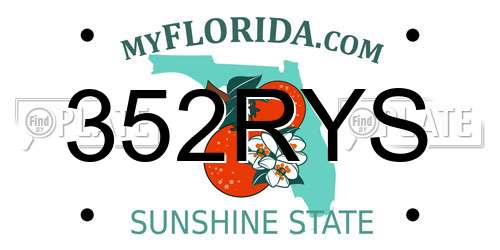 352RYS Florida License Plate