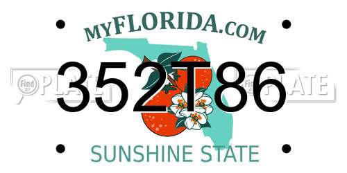 352T86 Florida License Plate