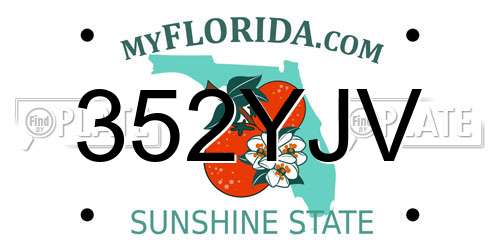 352YJV Florida License Plate