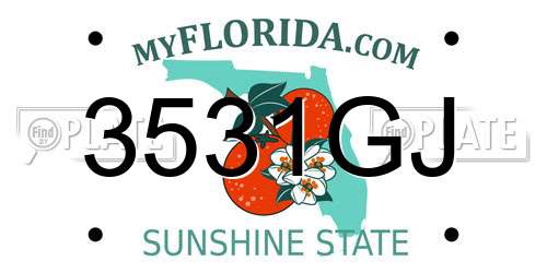 3531GJ Florida License Plate