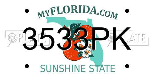 3533PK Florida License Plate