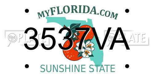3537VA Florida License Plate