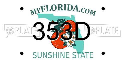 353D Florida License Plate