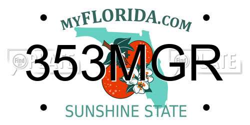 353MGR Florida License Plate