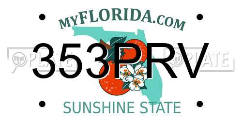 353PRV Florida License Plate