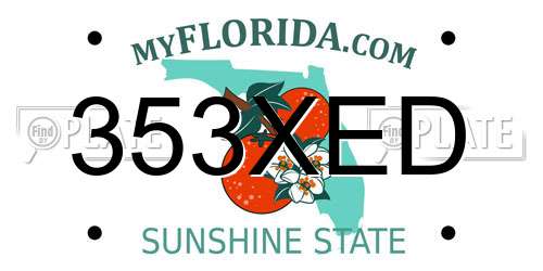 353XED Florida License Plate
