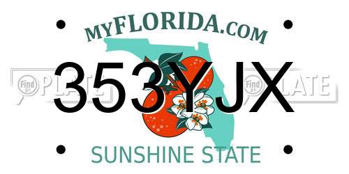 353YJX Florida License Plate