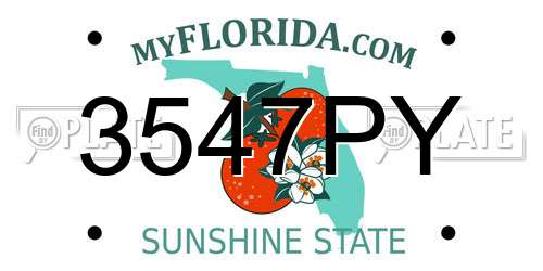 3547PY Florida License Plate