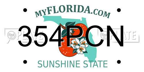 354PCN Florida License Plate
