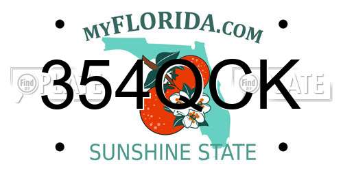 354QCK Florida License Plate