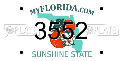 3552 Florida License Plate