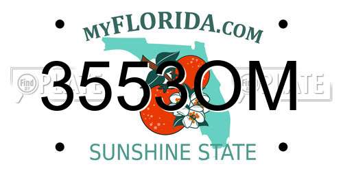 3553OM Florida License Plate