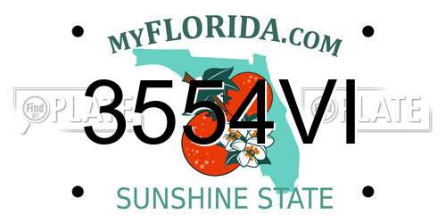 3554VI Florida License Plate
