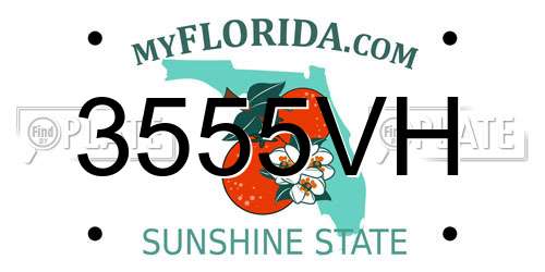 3555VH Florida License Plate