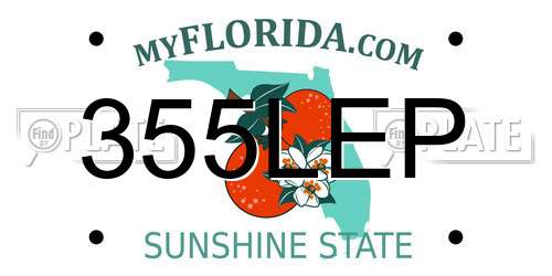 355LEP Florida License Plate