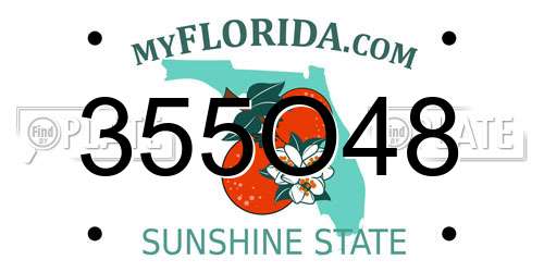 355O48 Florida License Plate