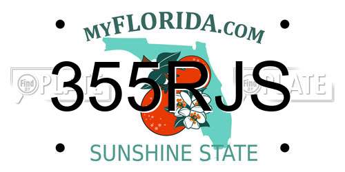 355RJS Florida License Plate