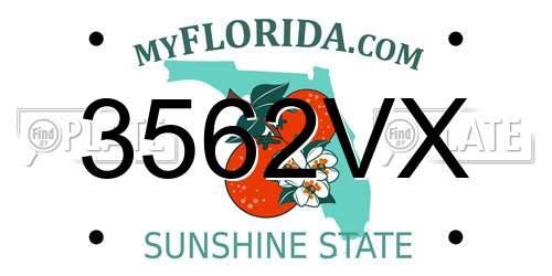 3562VX Florida License Plate