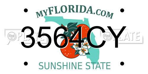 3564CY Florida License Plate