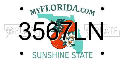 3567LN Florida License Plate