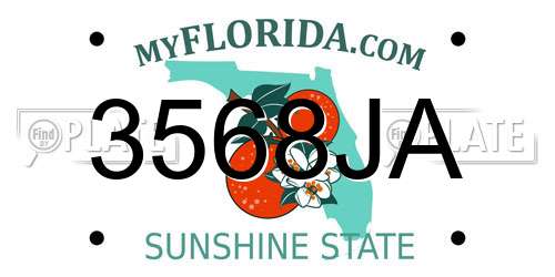 3568JA Florida License Plate