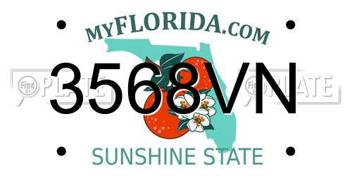 3568VN Florida License Plate