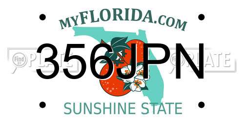 356JPN Florida License Plate