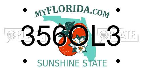 356OL3 Florida License Plate