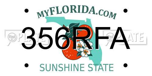 356RFA Florida License Plate