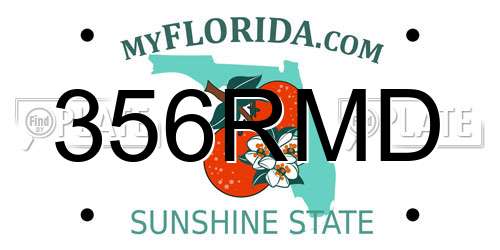 356RMD Florida License Plate