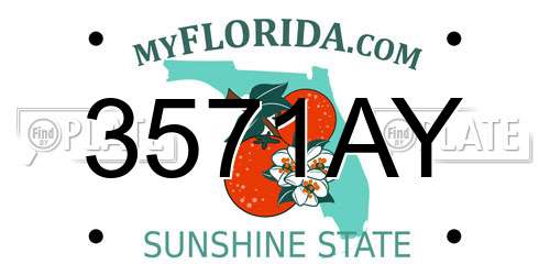 3571AY Florida License Plate