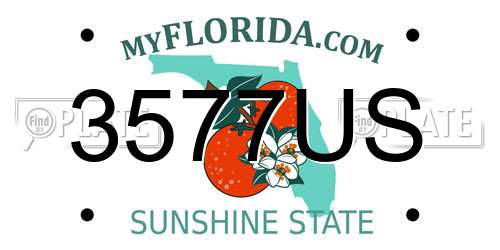 3577US Florida License Plate