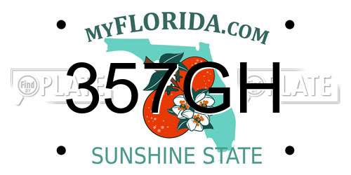 357GH Florida License Plate