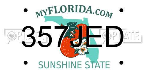 357JED Florida License Plate