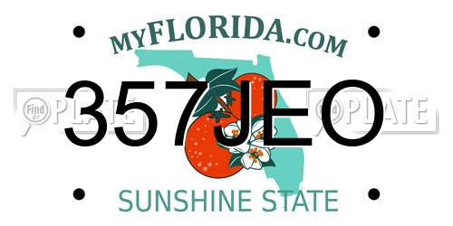 357JEO Florida License Plate