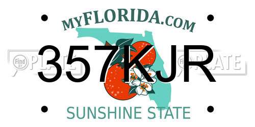357KJR Florida License Plate