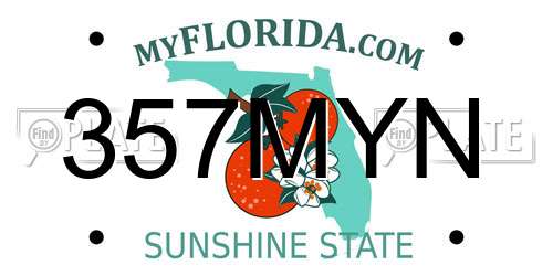 357MYN Florida License Plate