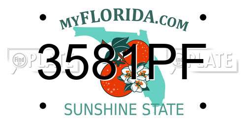 3581PF Florida License Plate