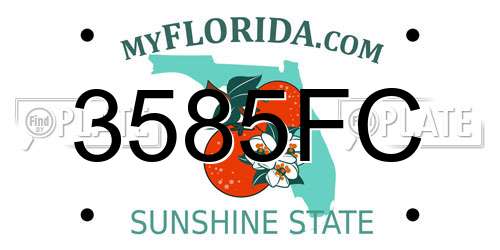 3585FC Florida License Plate