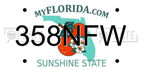 358NFW Florida License Plate