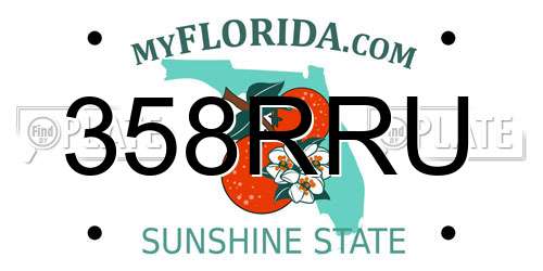358RRU Florida License Plate