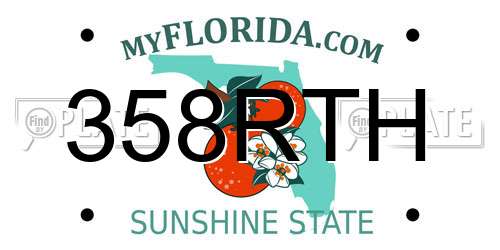 358RTH Florida License Plate