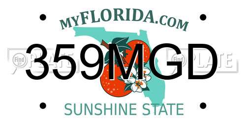 359MGD Florida License Plate