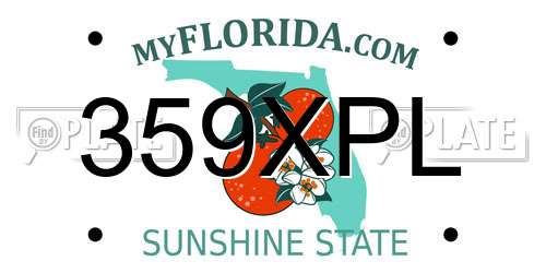 359XPL Florida License Plate