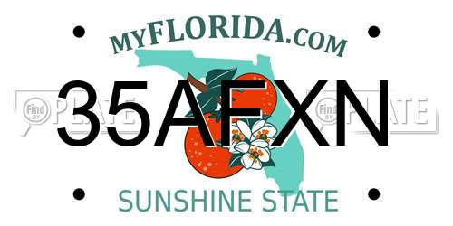35AFXN Florida License Plate