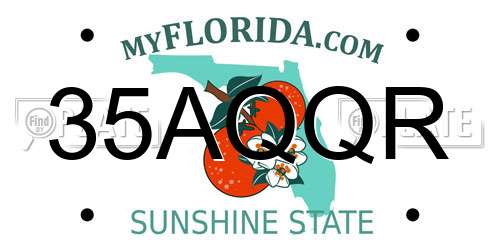 35AQQR Florida License Plate