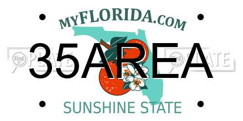 35AREA Florida License Plate